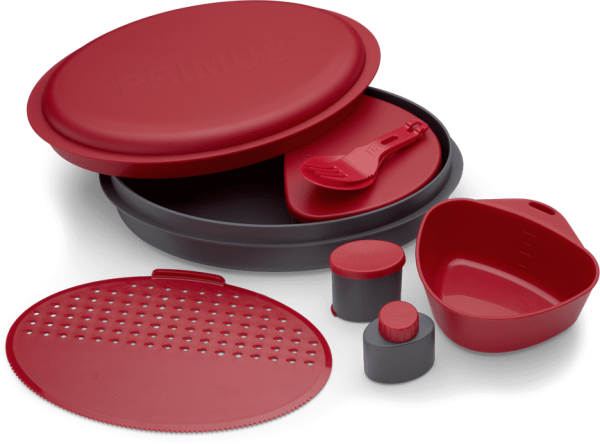 Primus Meal Set Red Grillar & Pizzaugnar frilagd